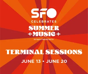 Summer Music in San Francisco promotion with dates and an orange background
